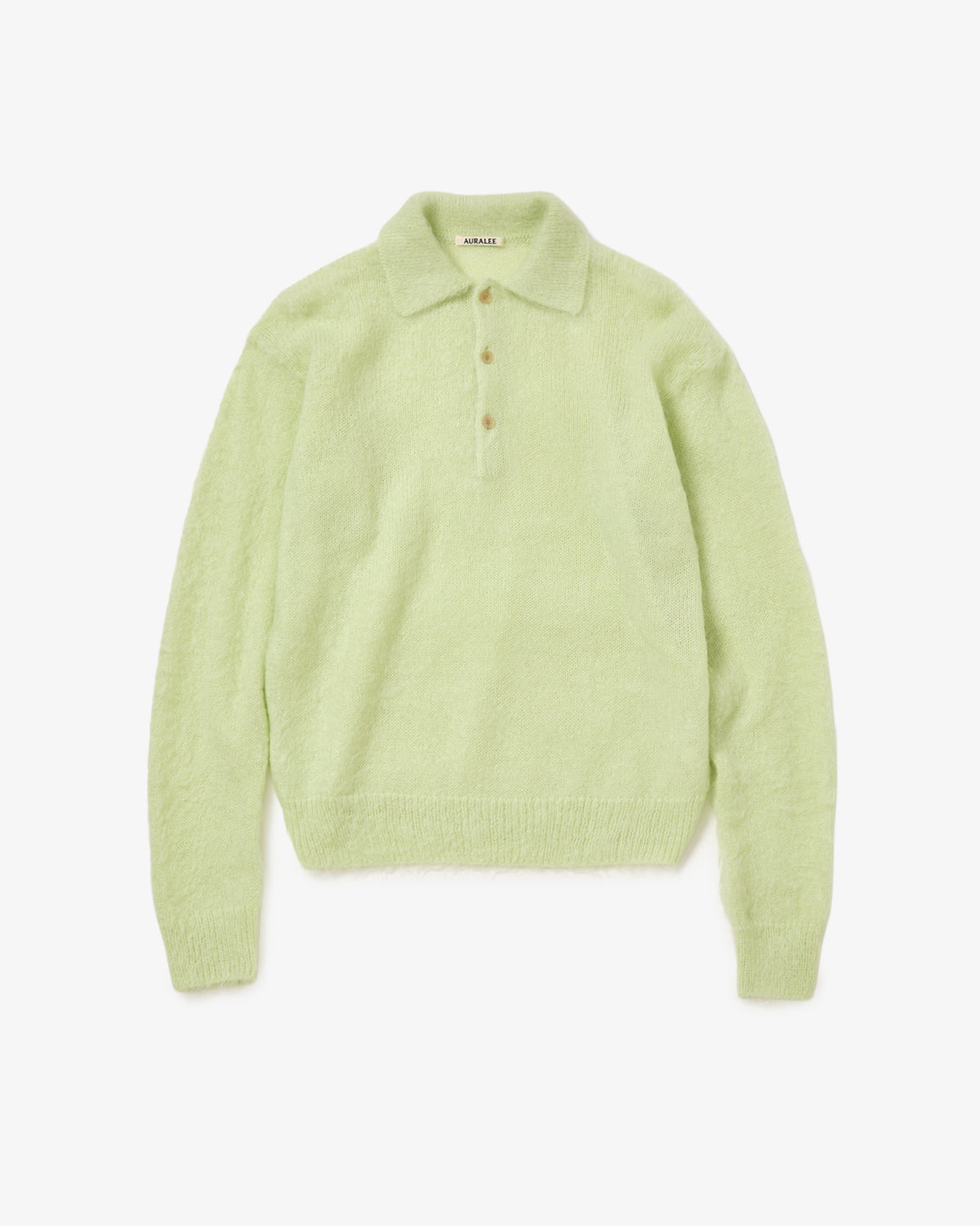 BRUSHED SUPER KID MOHAIR KNIT POLO