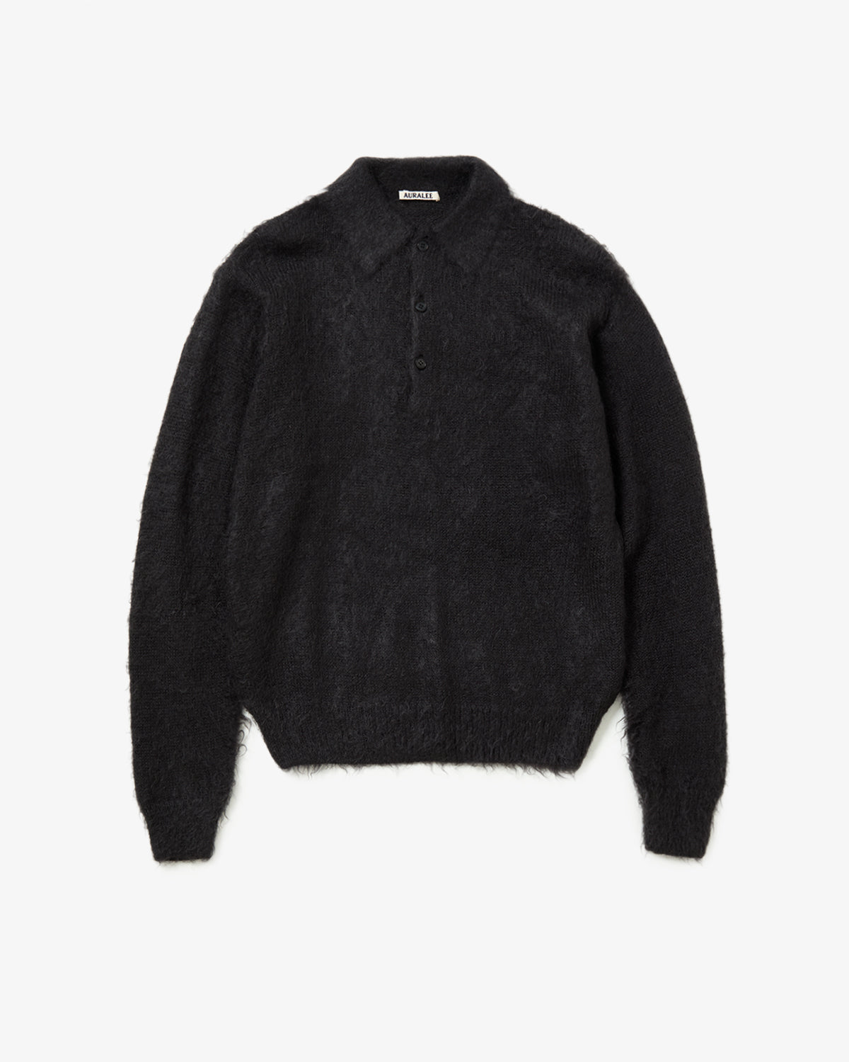 BRUSHED SUPER KID MOHAIR KNIT POLO