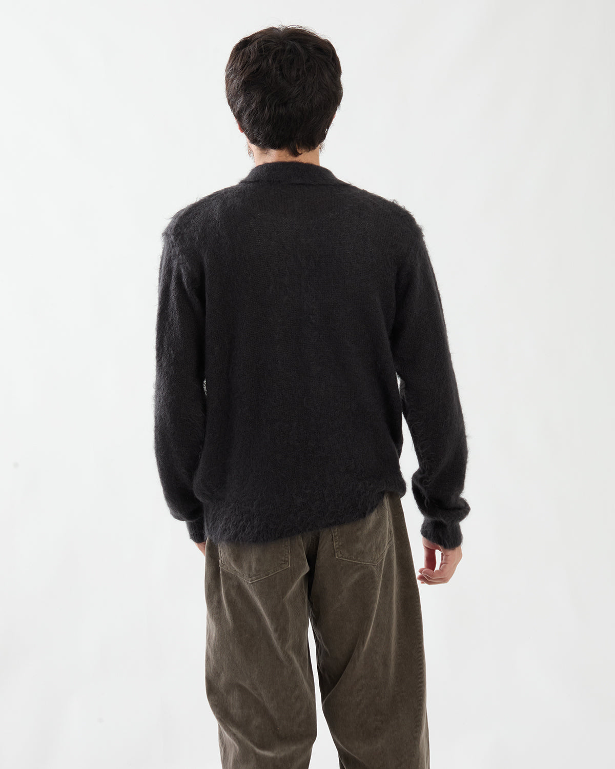 BRUSHED SUPER KID MOHAIR KNIT POLO