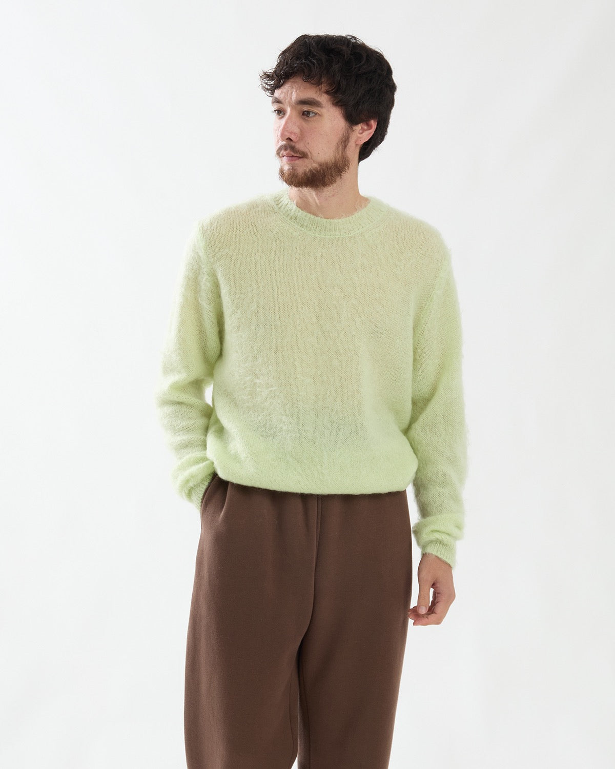 BRUSHED SUPER KID MOHAIR KNIT P/O