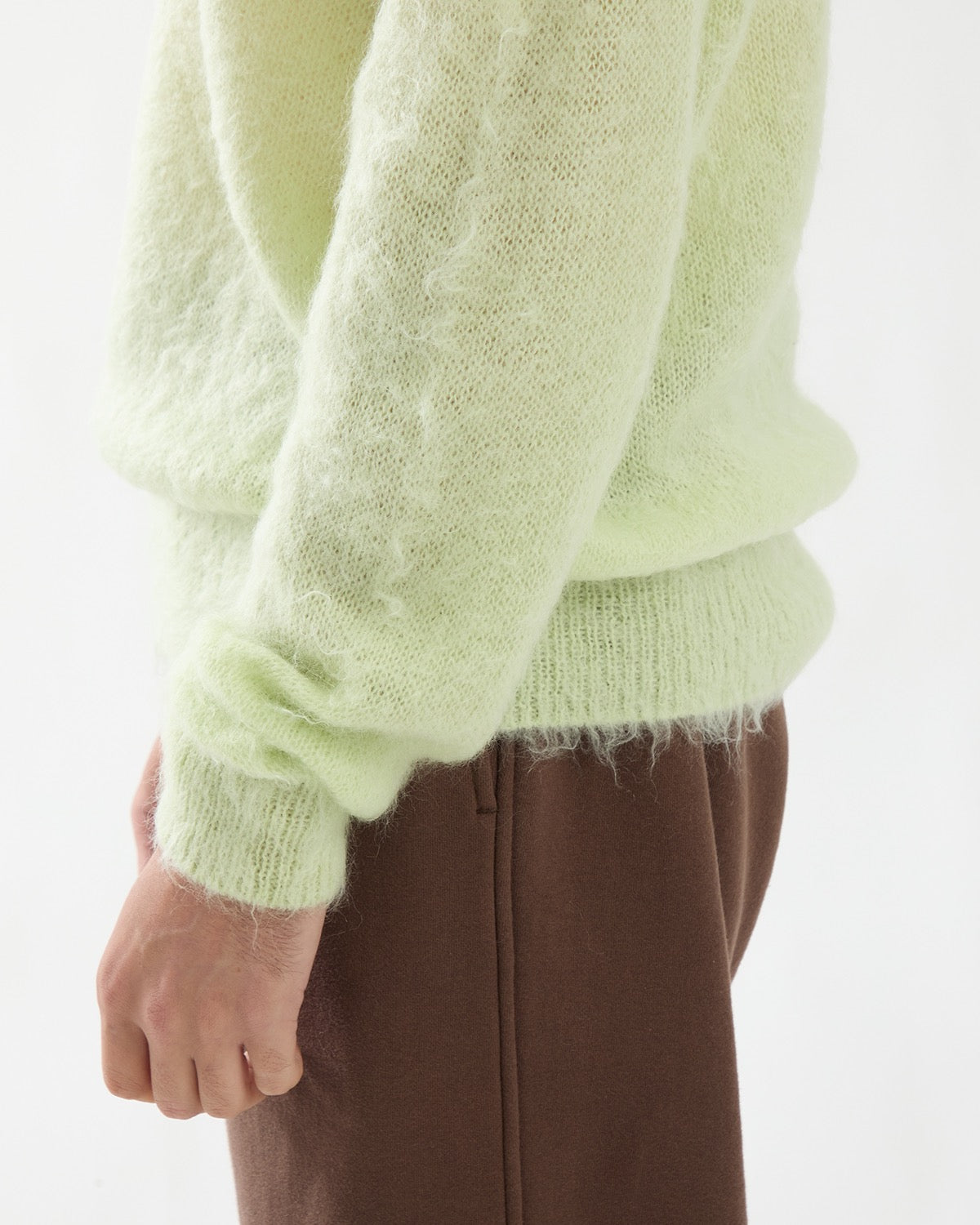 BRUSHED SUPER KID MOHAIR KNIT P/O