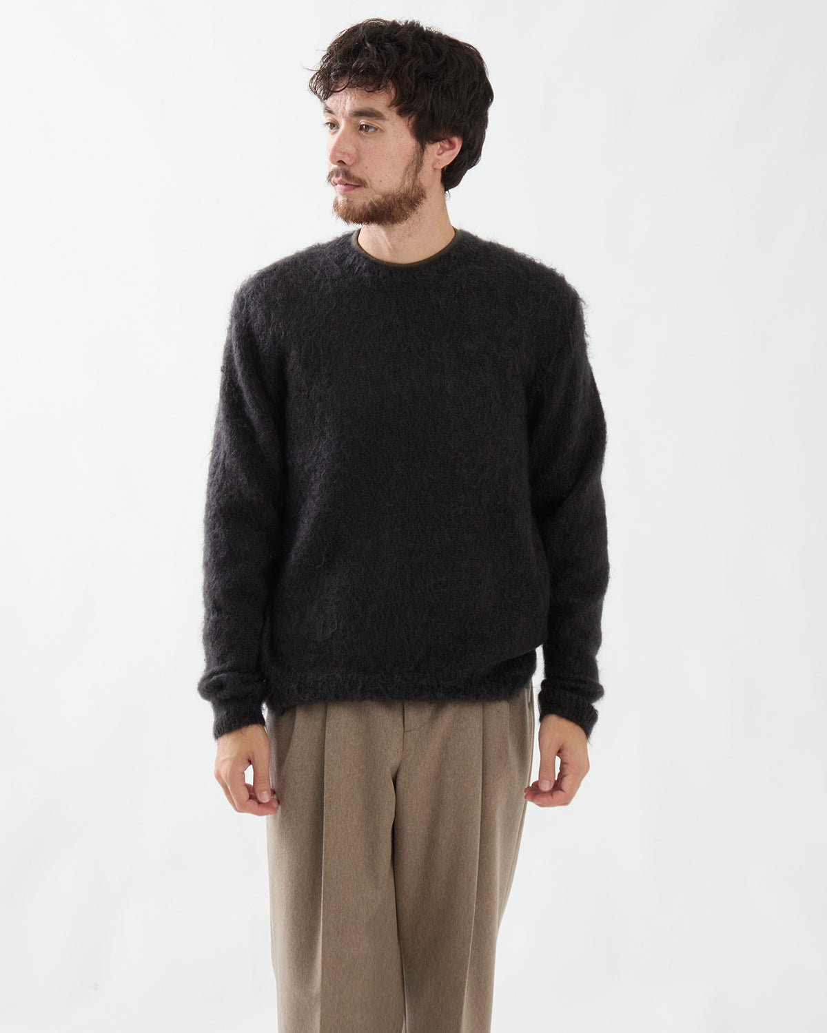 BRUSHED SUPER KID MOHAIR KNIT P/O