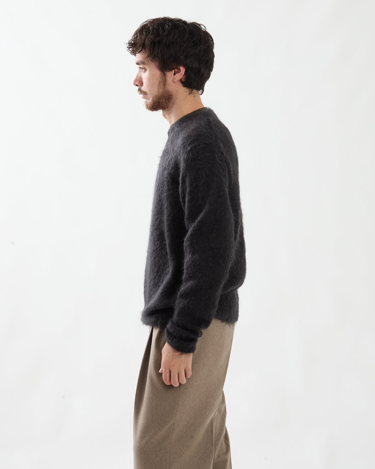 BRUSHED SUPER KID MOHAIR KNIT P/O