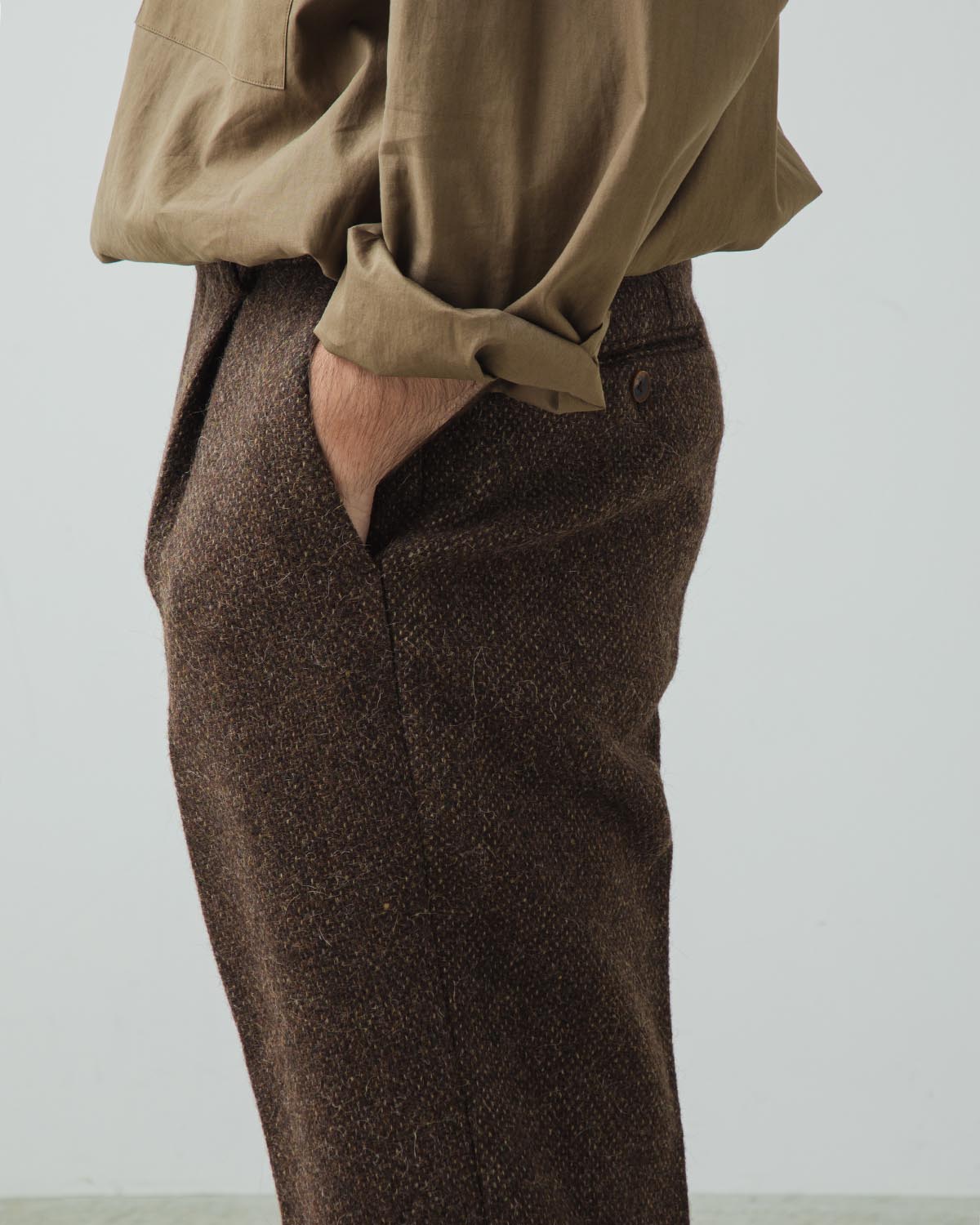 LAMA SHETLAND WOOL TWEED SLACKS