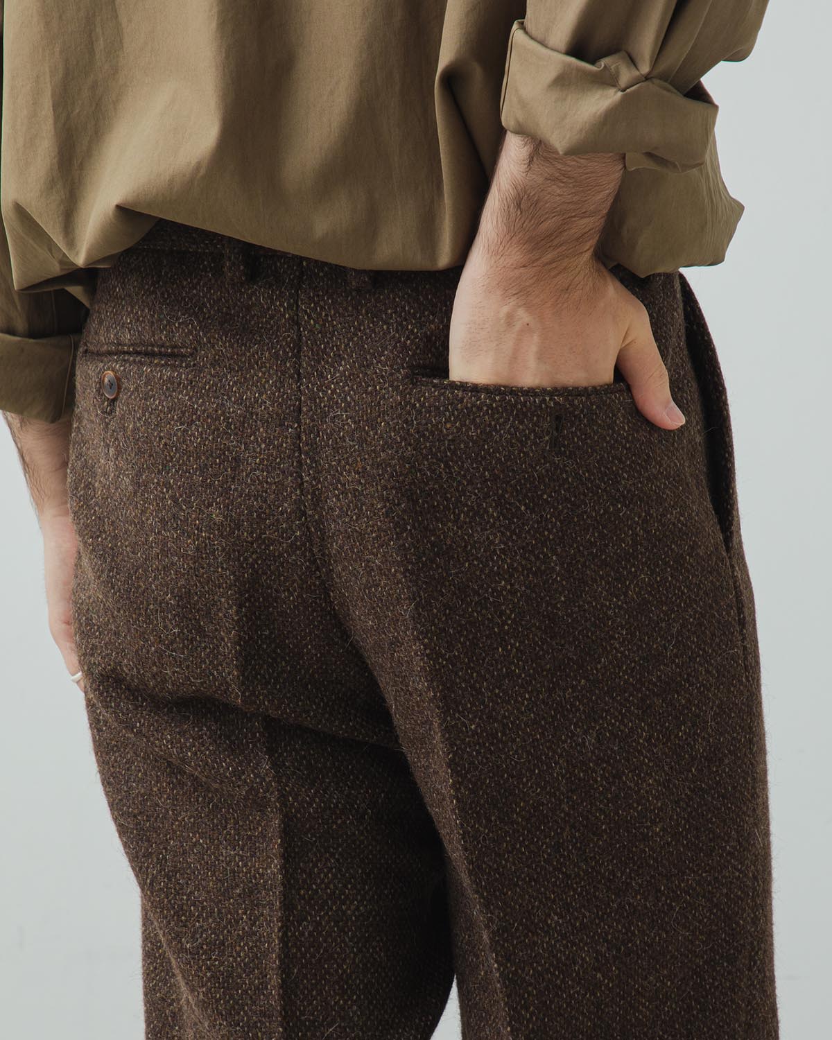 LAMA SHETLAND WOOL TWEED SLACKS