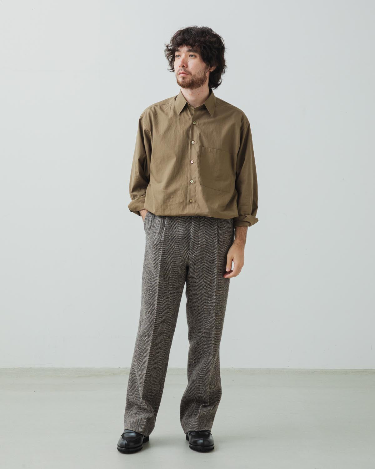 LAMA SHETLAND WOOL TWEED SLACKS