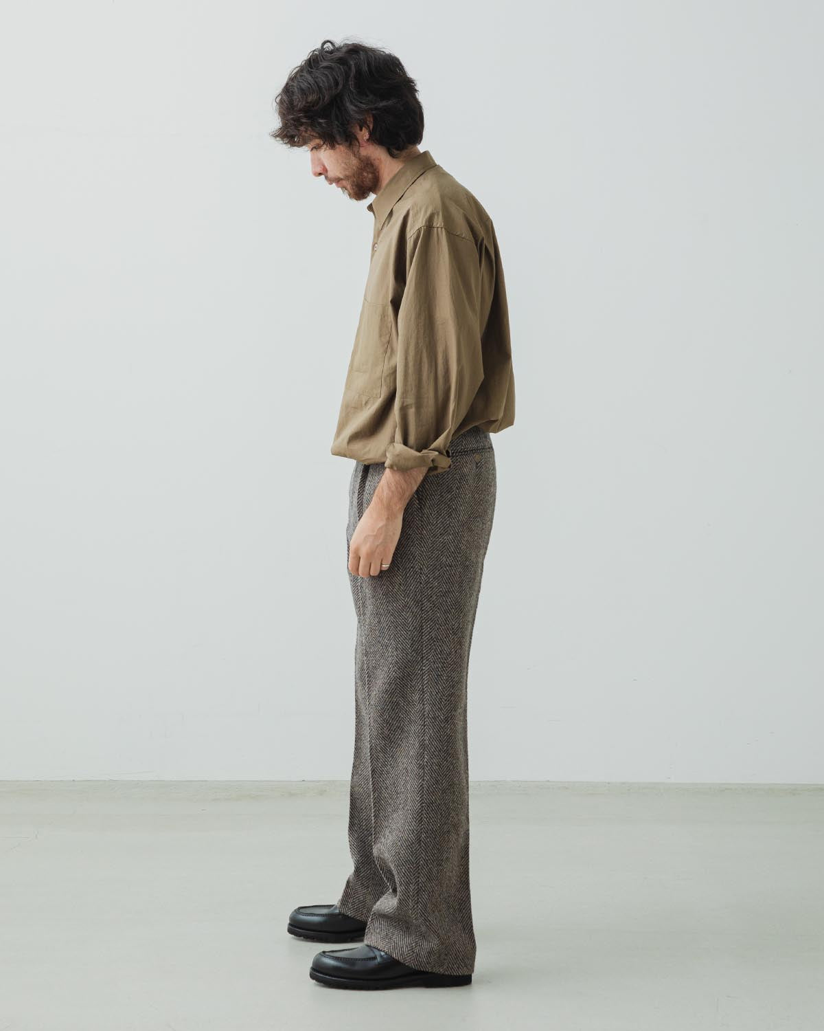 LAMA SHETLAND WOOL TWEED SLACKS