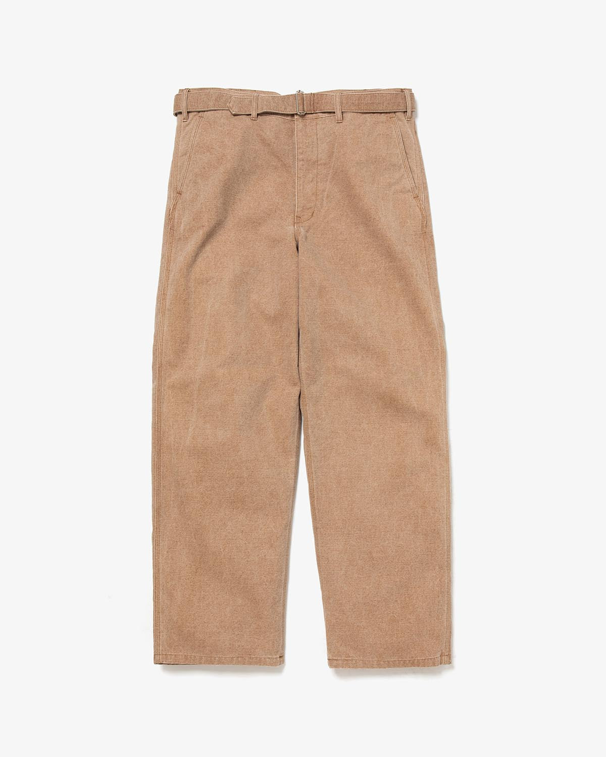 WASHED ORGANIC CANVAS BELTED PANTS