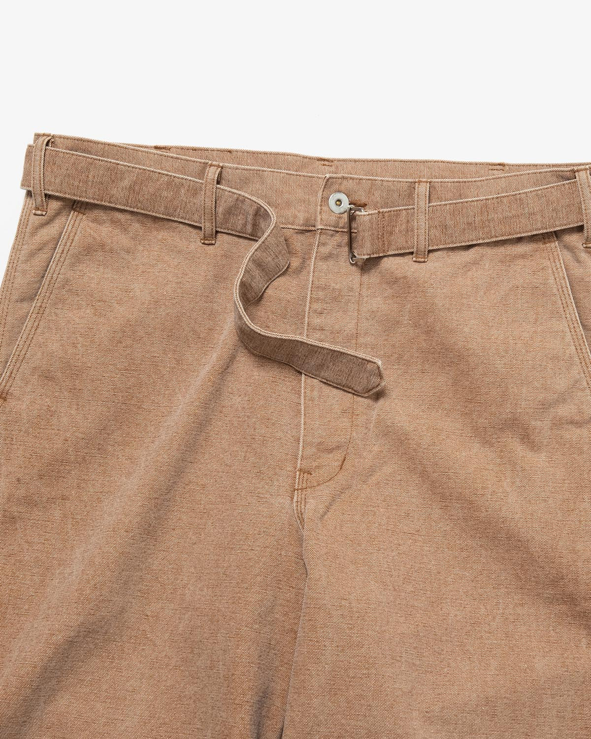 WASHED ORGANIC CANVAS BELTED PANTS