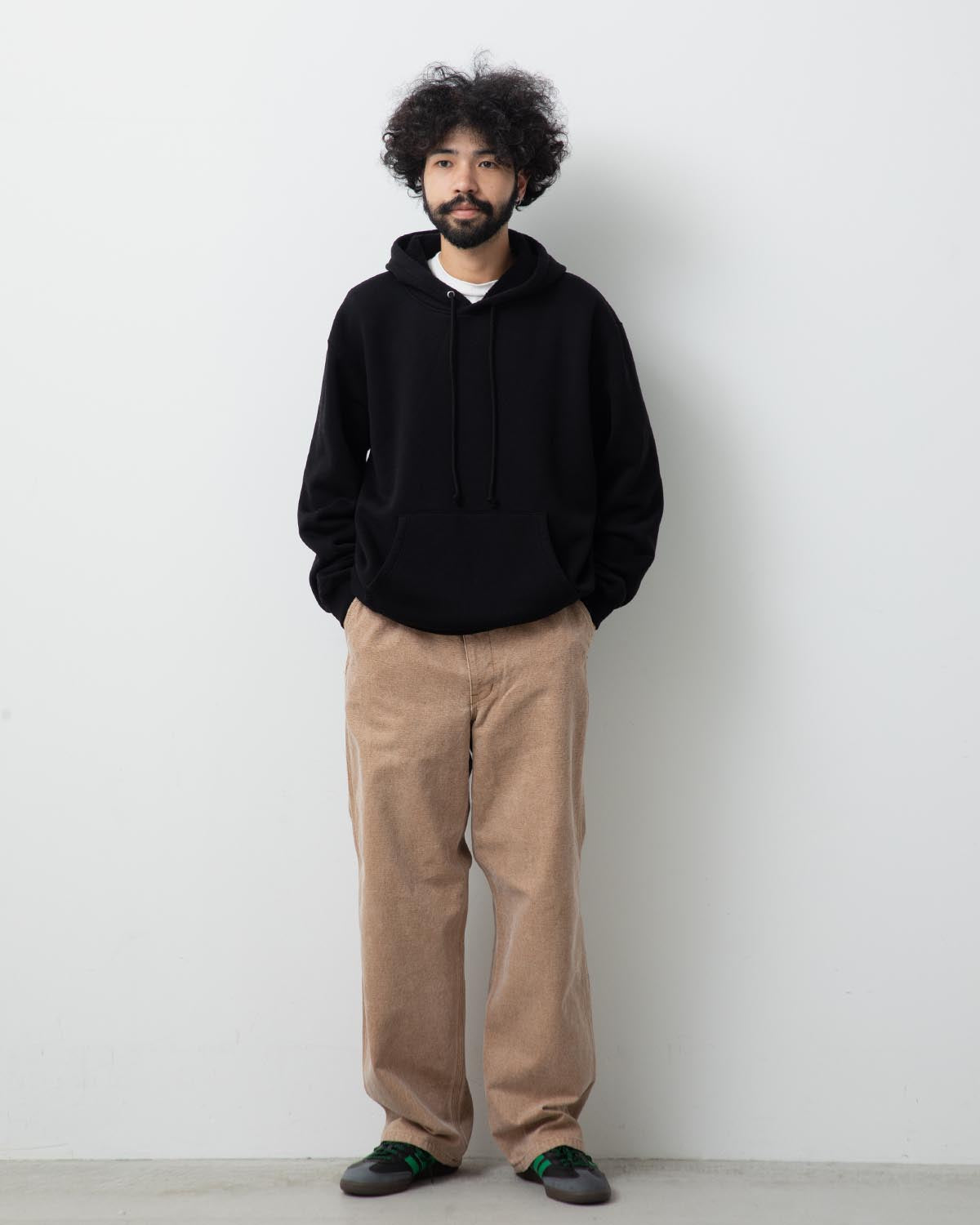 WASHED ORGANIC CANVAS BELTED PANTS