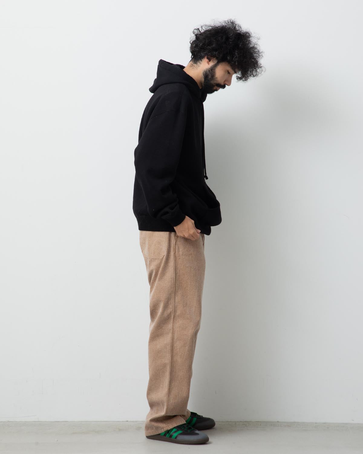 WASHED ORGANIC CANVAS BELTED PANTS