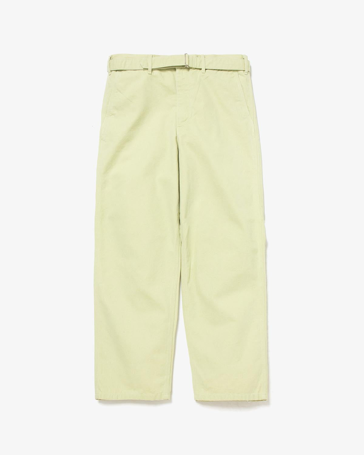 WASHED ORGANIC CANVAS BELTED PANTS