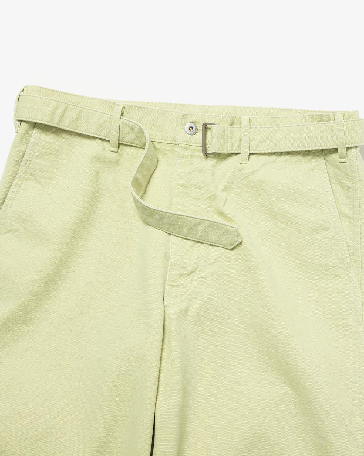 WASHED ORGANIC CANVAS BELTED PANTS