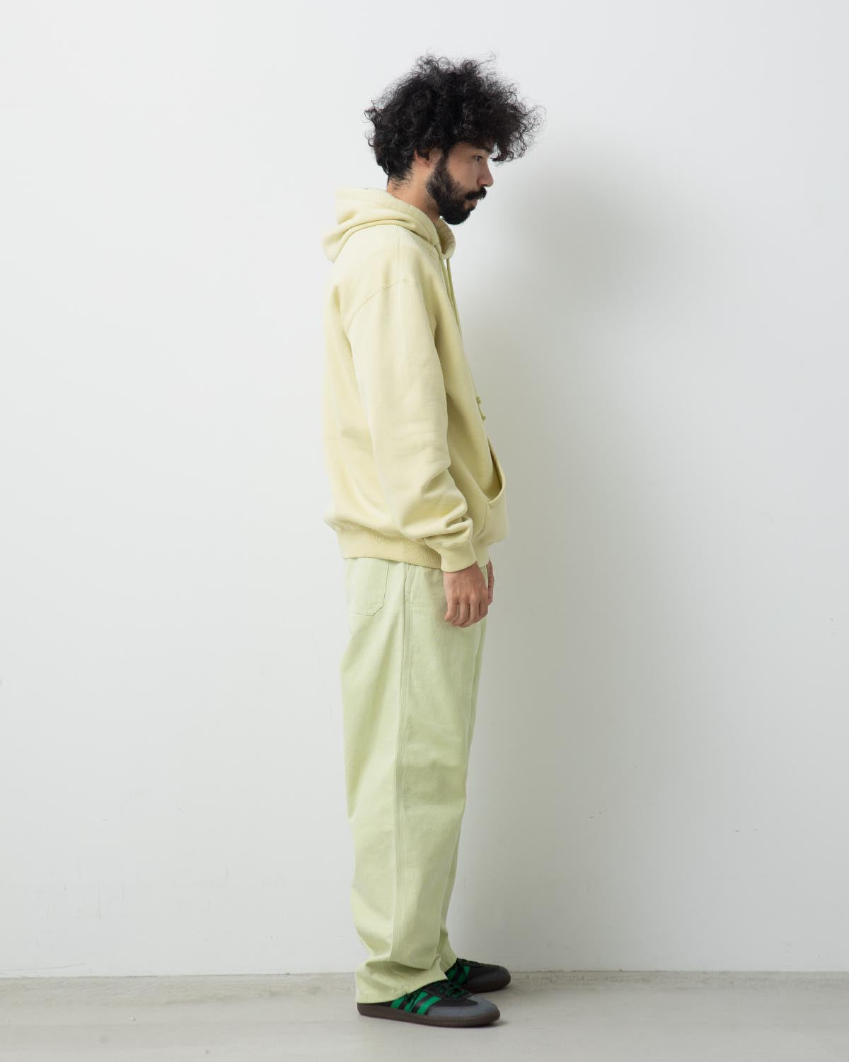 WASHED ORGANIC CANVAS BELTED PANTS