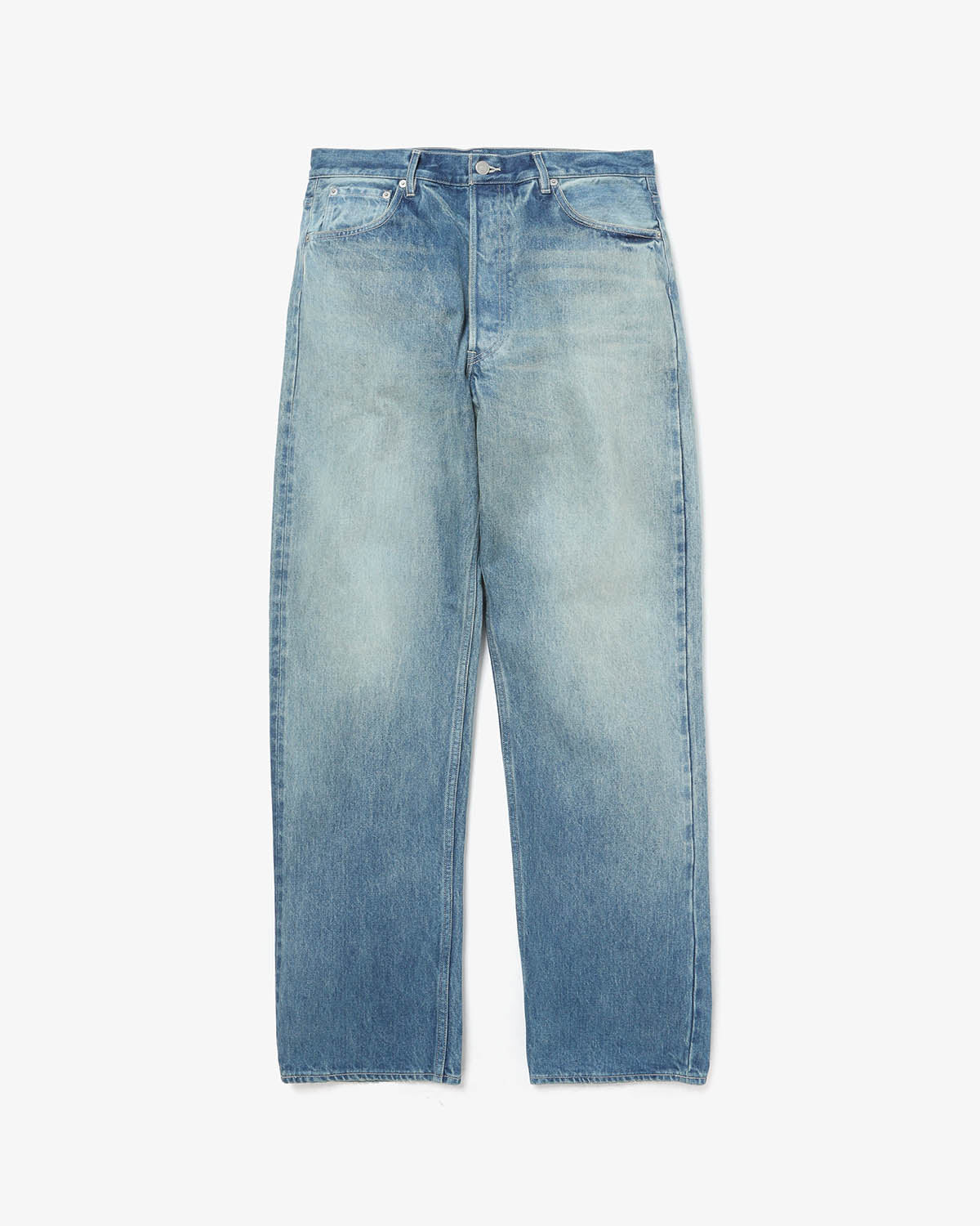 SELVEDGE FADED HEAVY DENIM WIDE PANTS