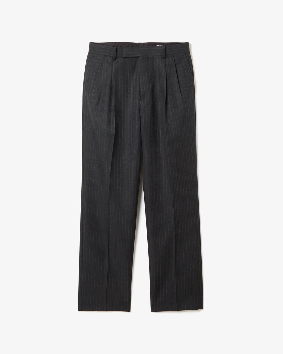 BLUEFACED WOOL TWO-TUCK SLACKS