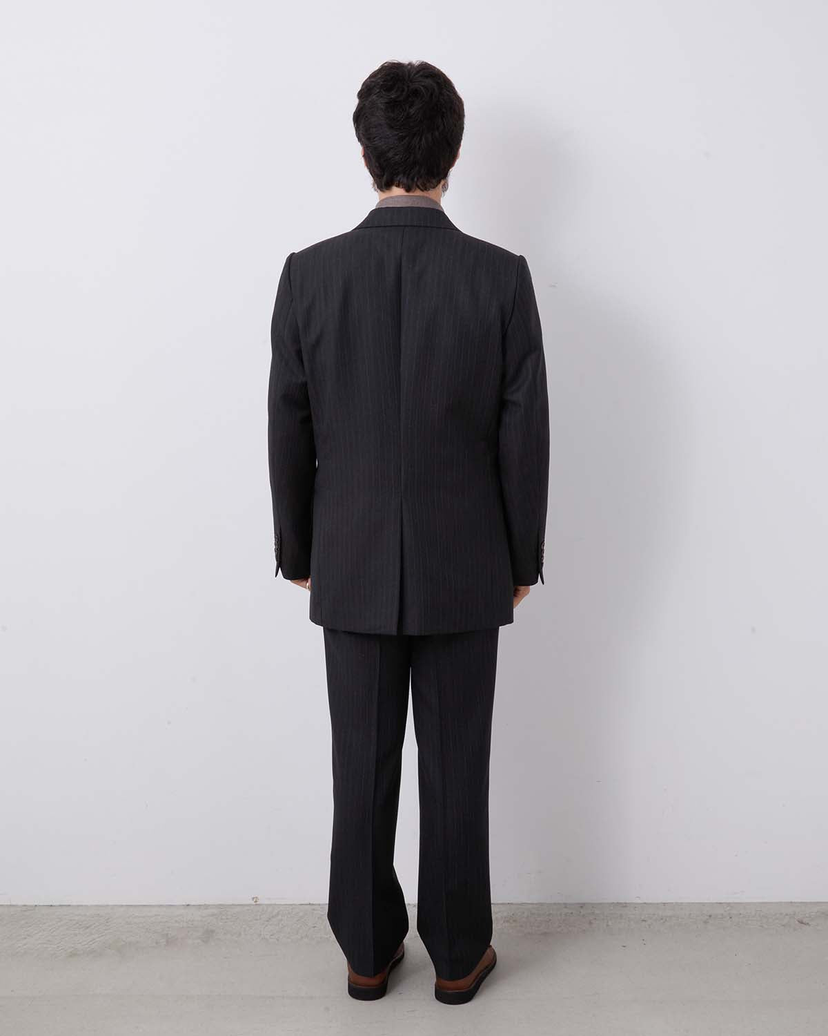 BLUEFACED WOOL TWO-TUCK SLACKS