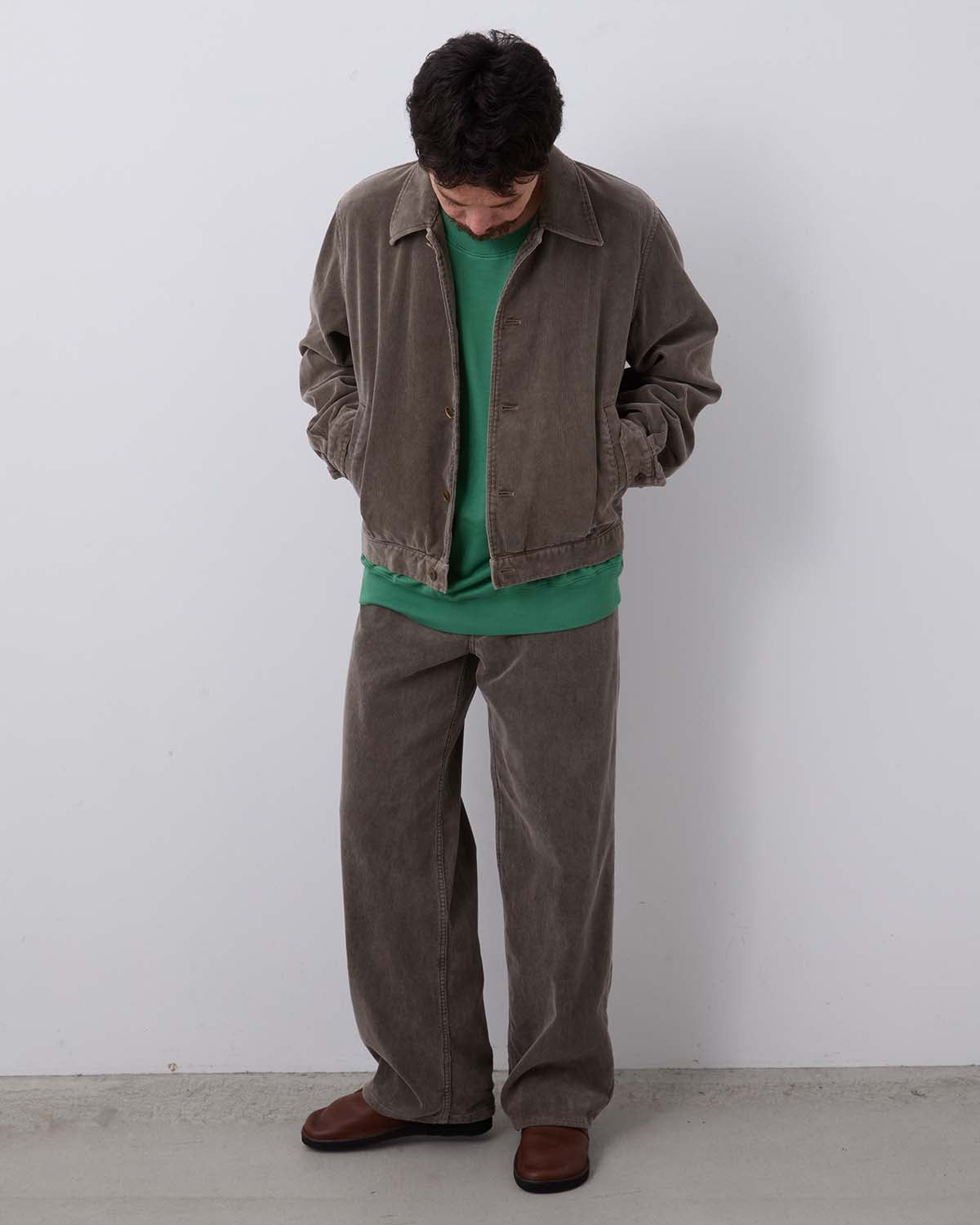 PIGMENT DYED FINX CORDUROY WIDE 5P PANTS