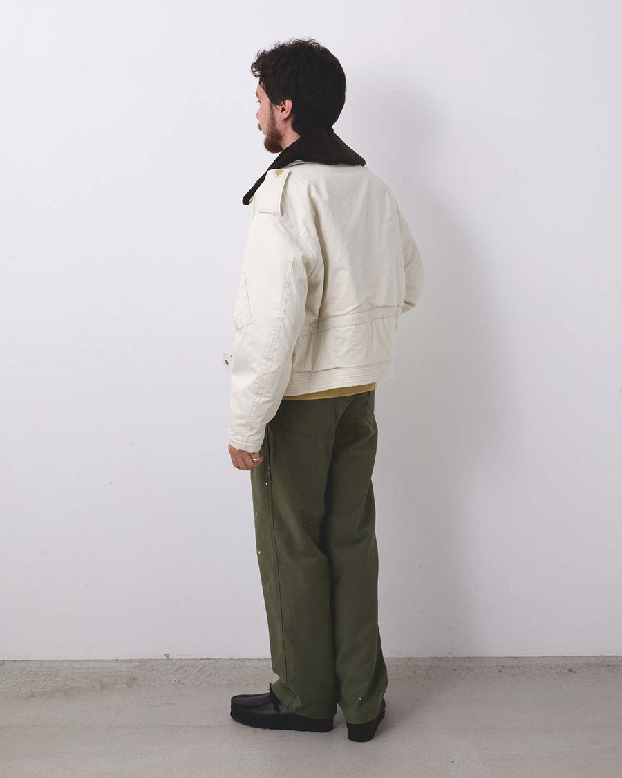 サイズ5 AURALEE WASHED BLEACHED BAKER PANTS AURALEE / Washed Baggy Satin Bleached Baker Pants (Olive