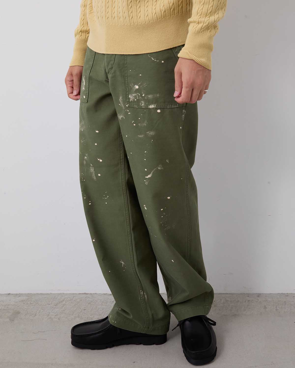 WASHED BAGGY SATIN BLEACHED BAKER PANTS