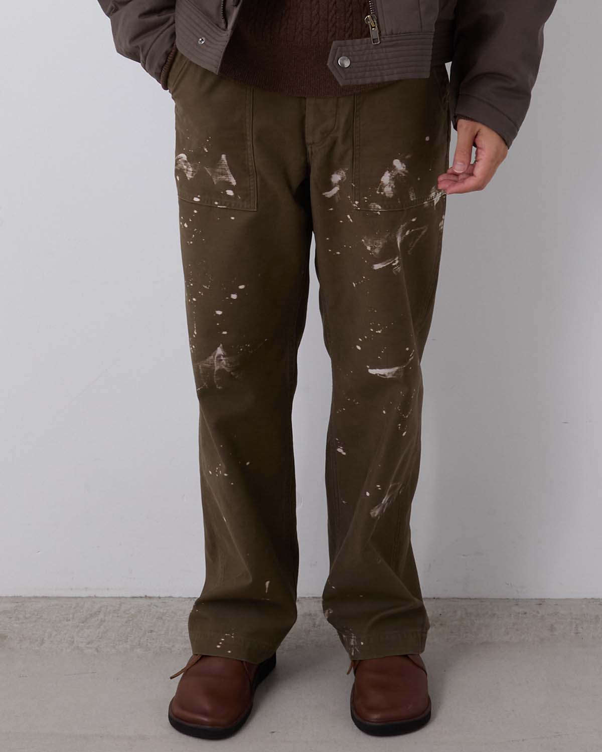 WASHED BAGGY SATIN BLEACHED BAKER PANTS