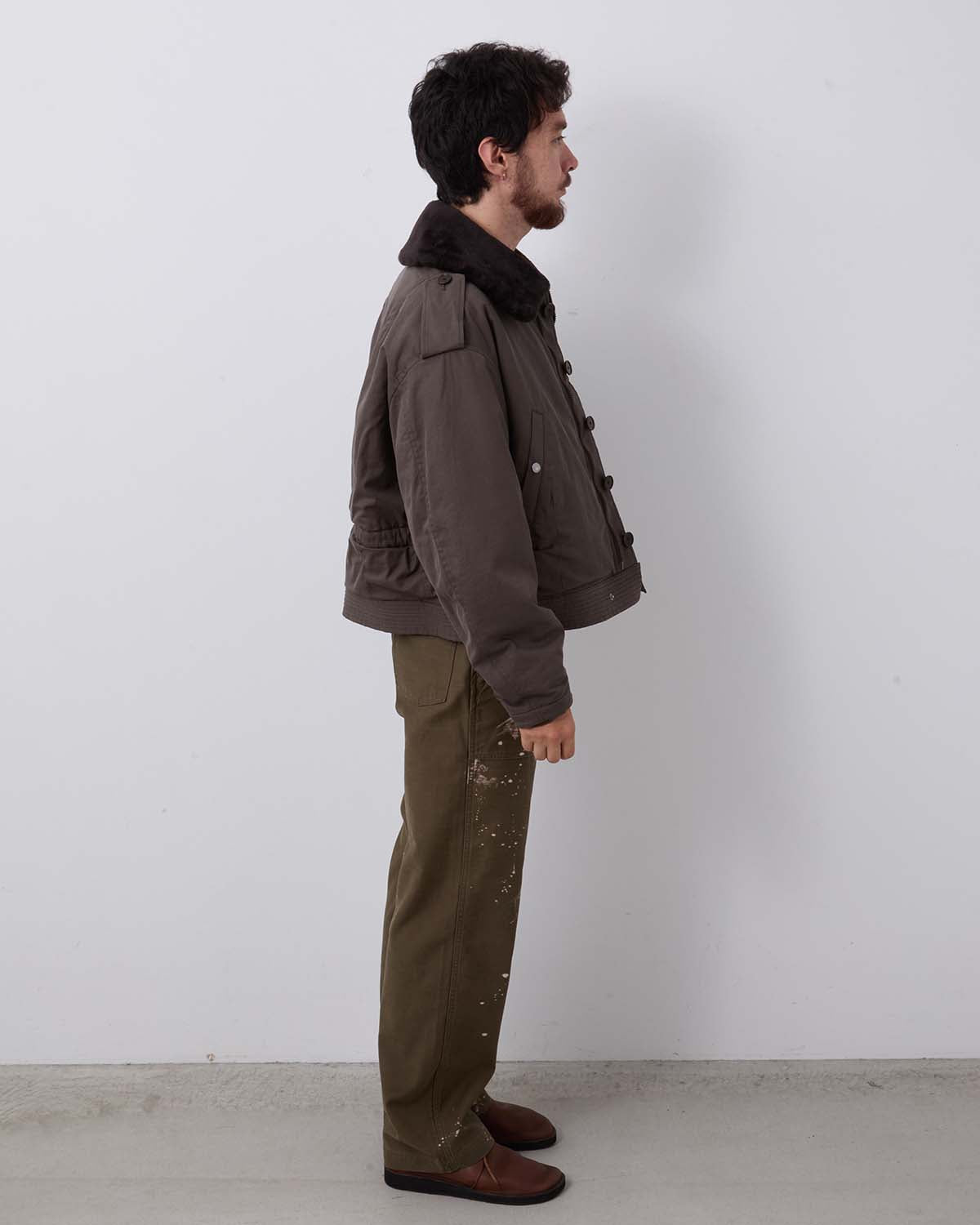 WASHED BAGGY SATIN BLEACHED BAKER PANTS