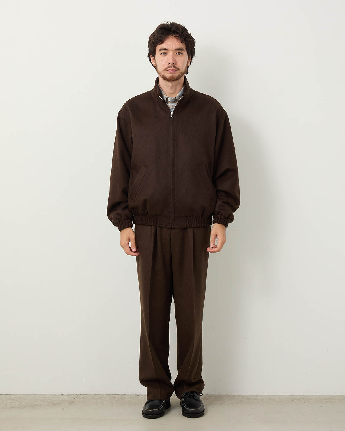 BABY CAMEL FLANNEL TWO-TUCK SLACKS