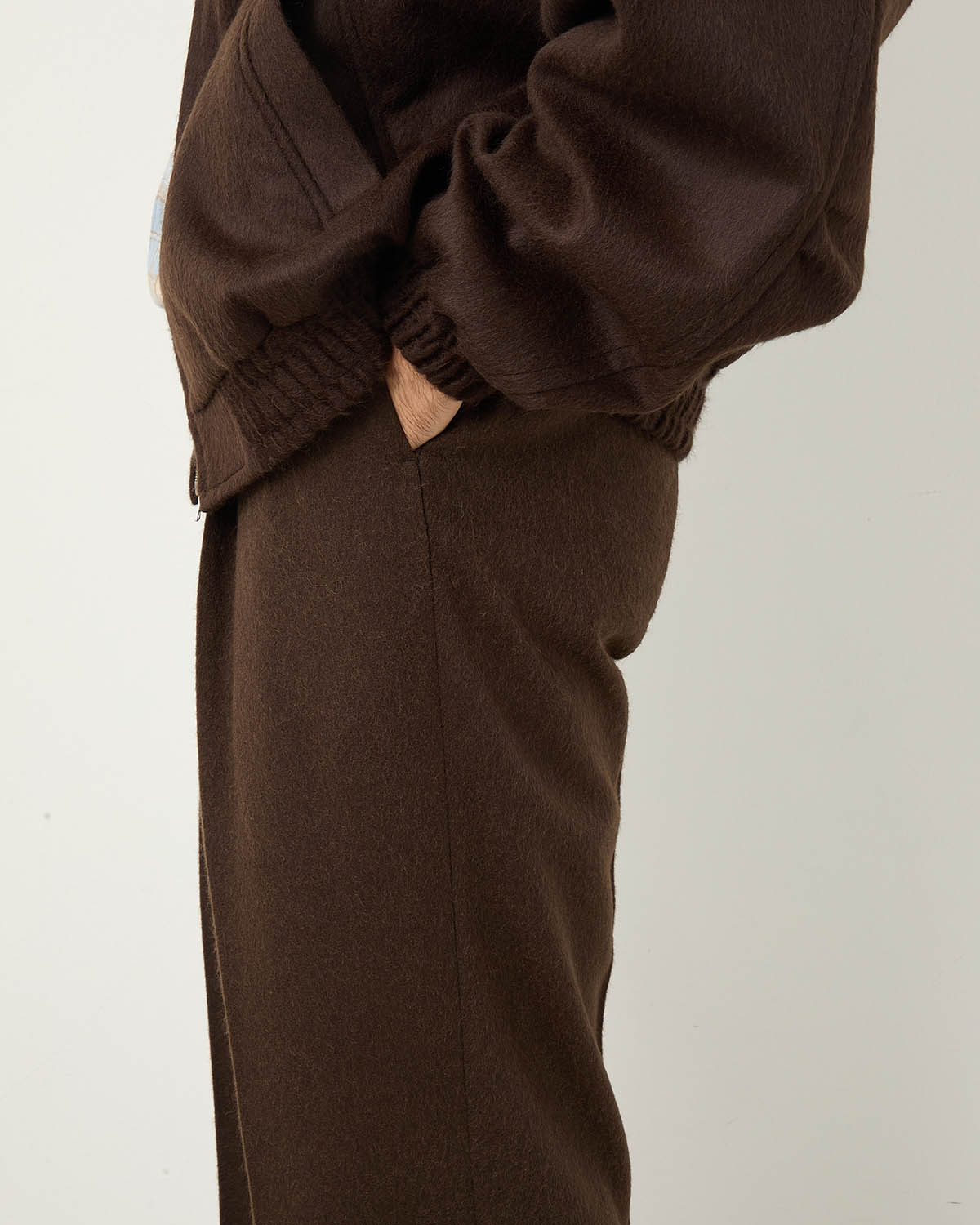 BABY CAMEL FLANNEL TWO-TUCK SLACKS