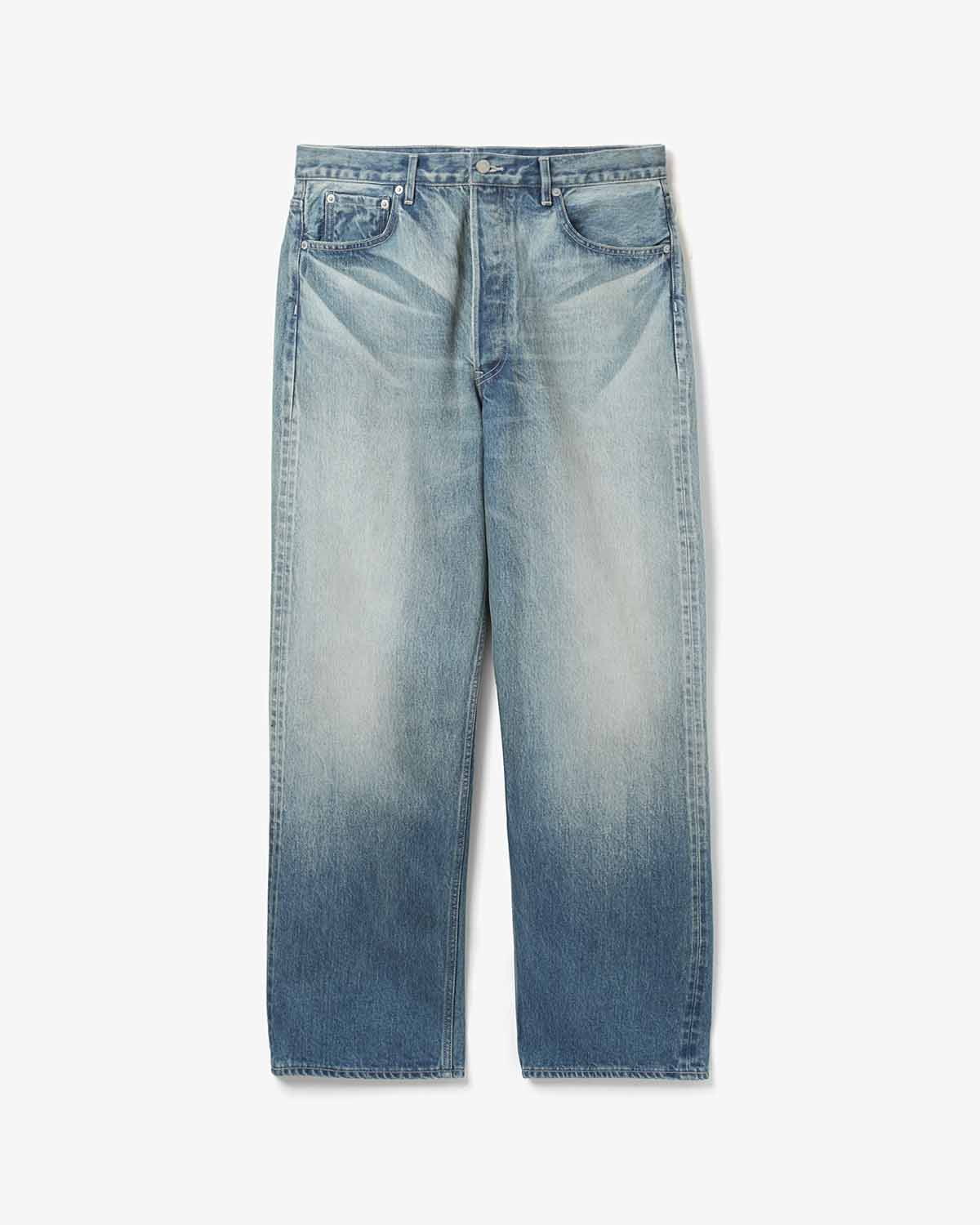 SELVEDGE FADED HEAVY DENIM WIDE PANTS