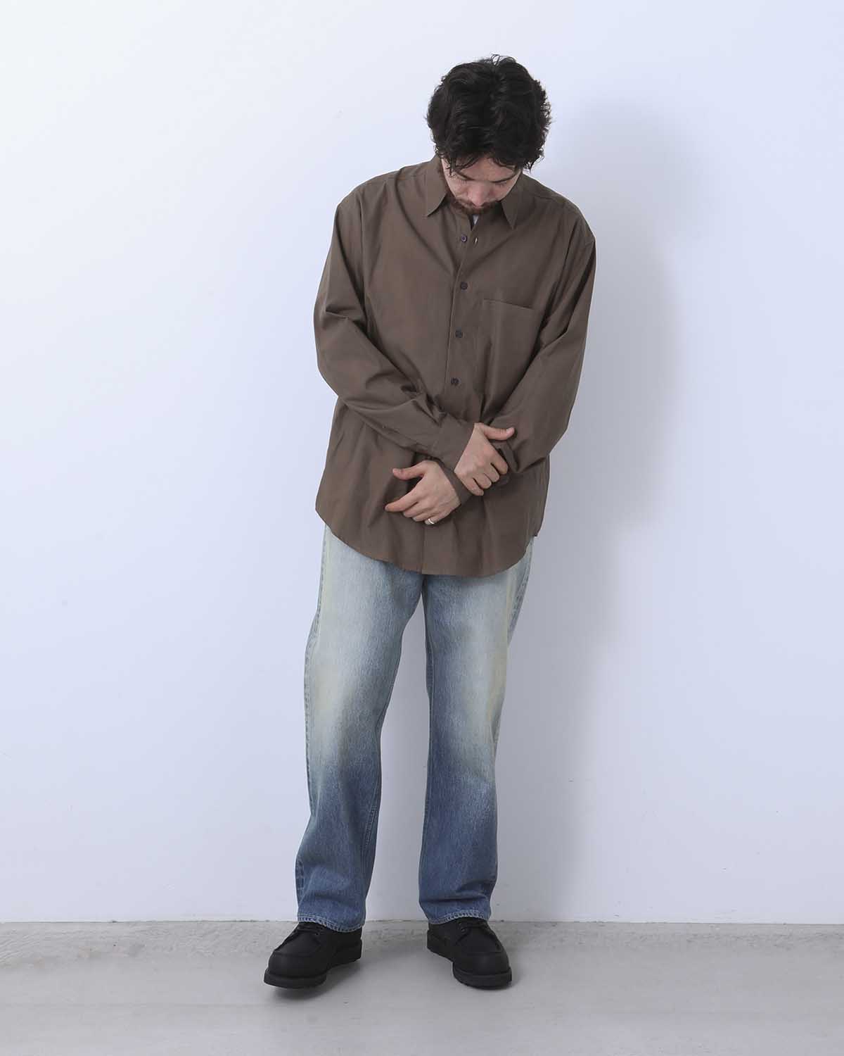 SELVEDGE FADED HEAVY DENIM WIDE PANTS