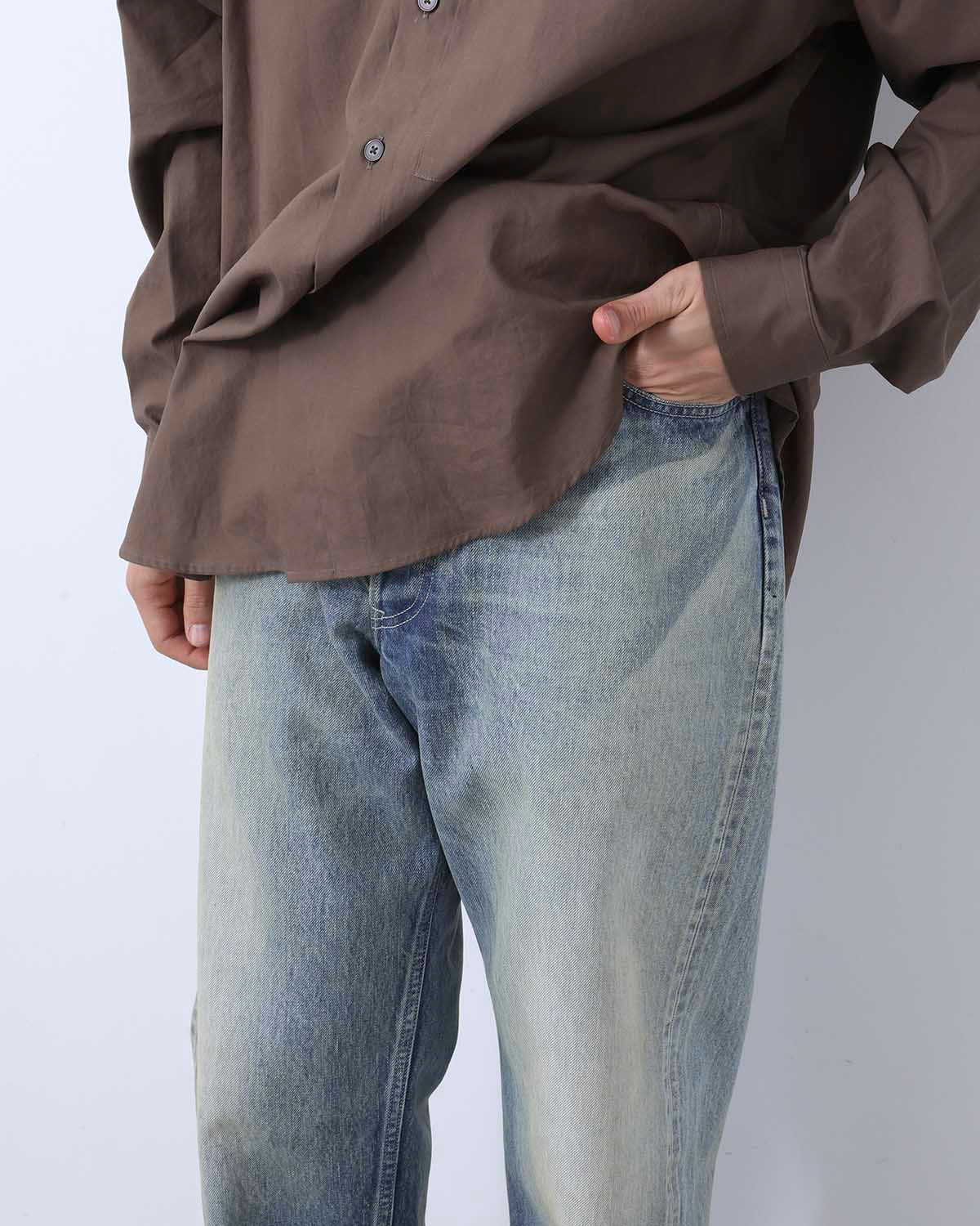 SELVEDGE FADED HEAVY DENIM WIDE PANTS