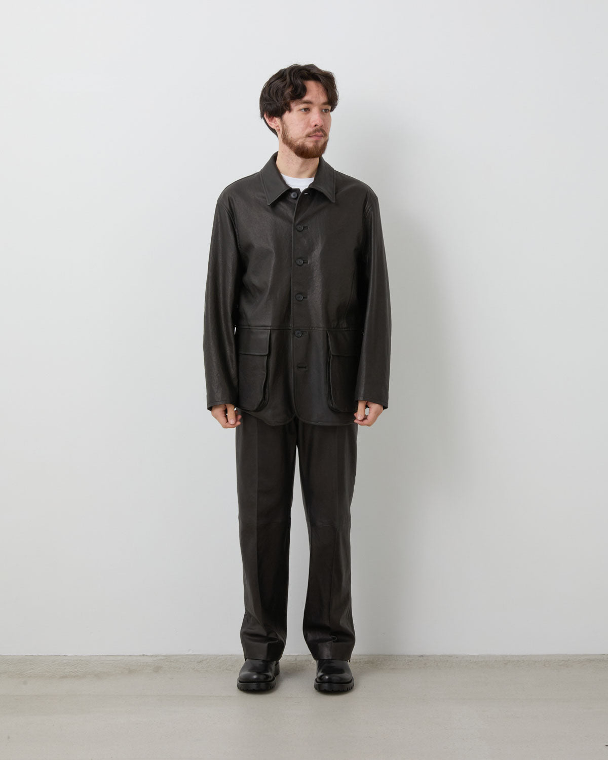 TEXTURED LAMB LEATHER PANTS