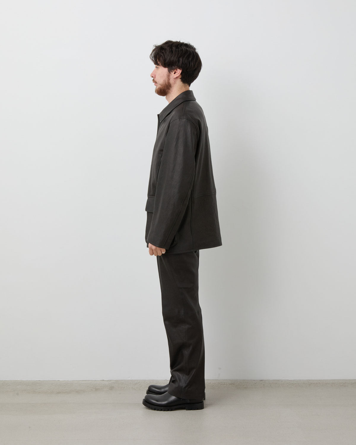 TEXTURED LAMB LEATHER PANTS