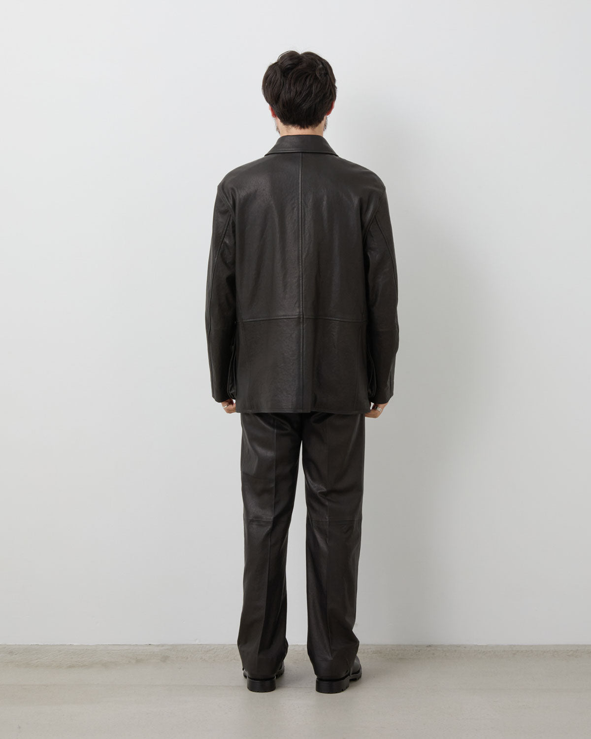 TEXTURED LAMB LEATHER PANTS