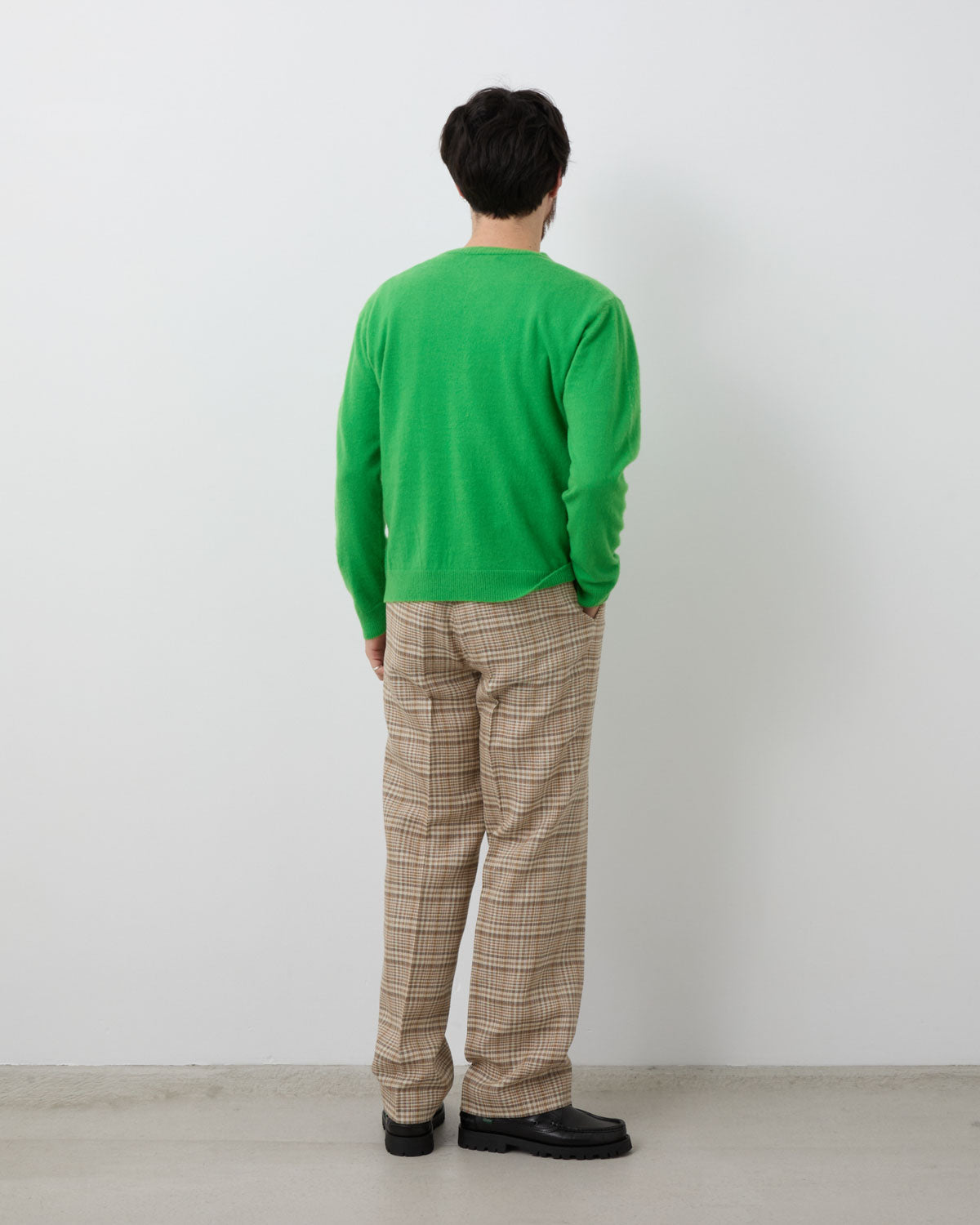 SILK LINEN NEP CHECK SLACKS