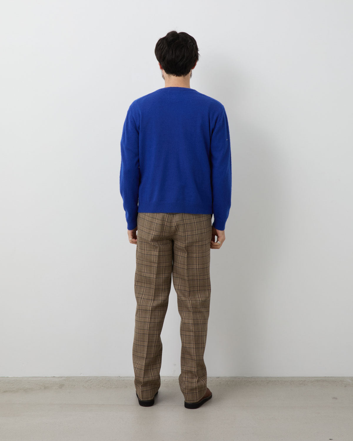 SILK LINEN NEP CHECK SLACKS