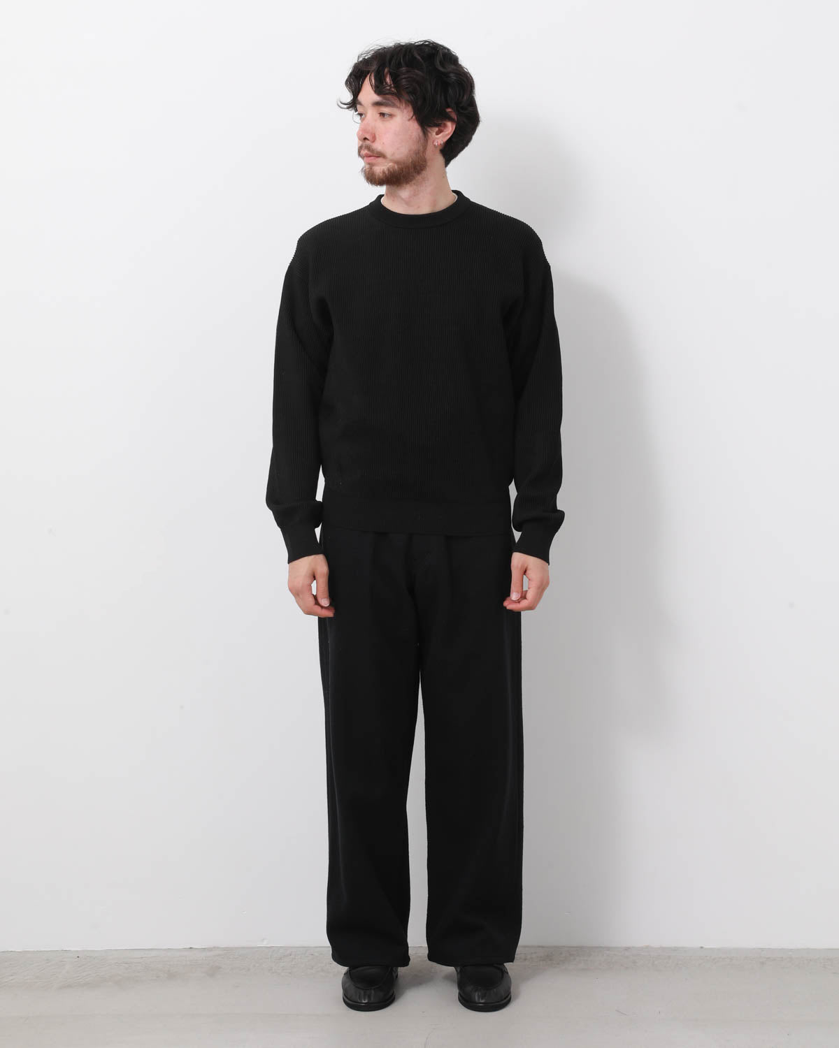 SILK NEP DENIM 5P WIDE PANTS