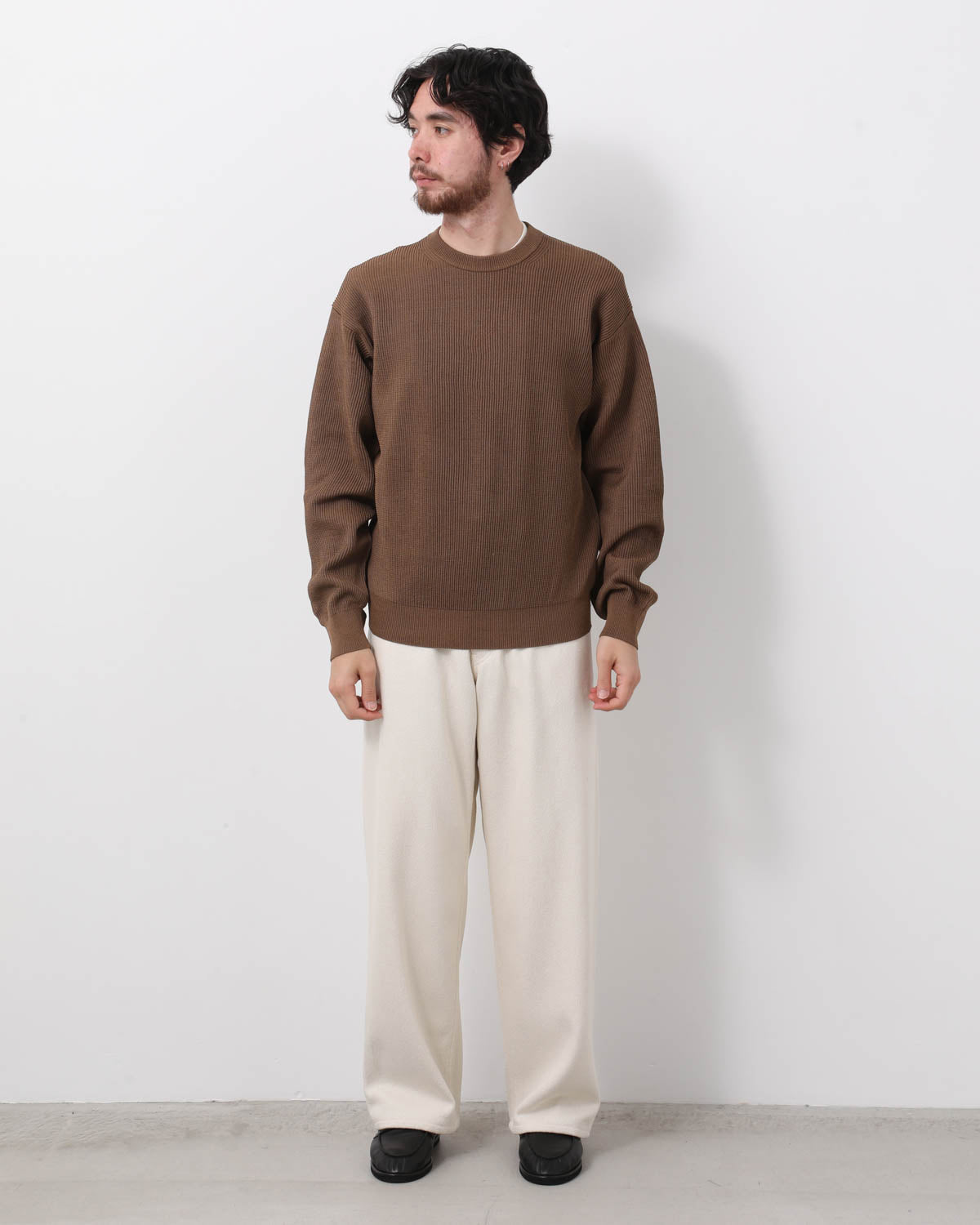 SILK NEP DENIM 5P WIDE PANTS