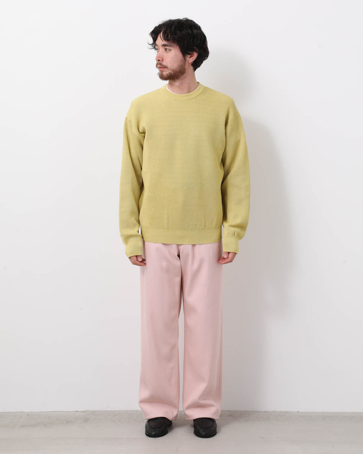 SILK NEP DENIM 5P WIDE PANTS