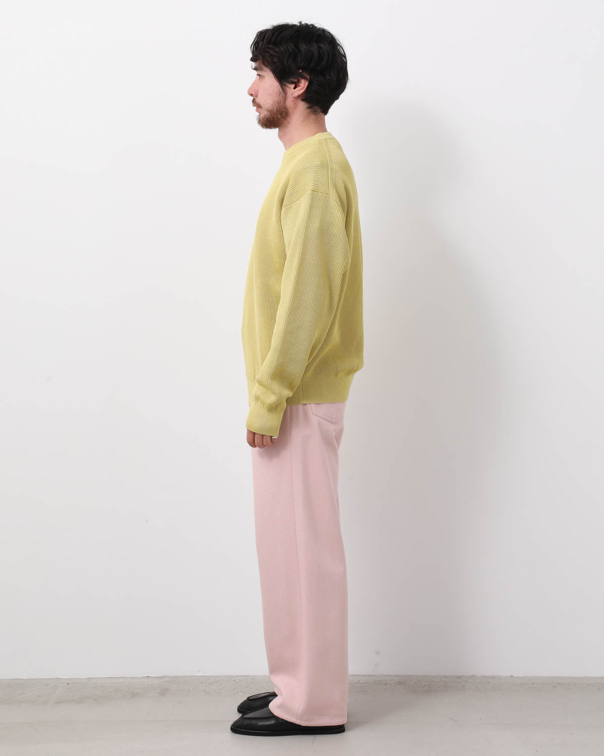 SILK NEP DENIM 5P WIDE PANTS