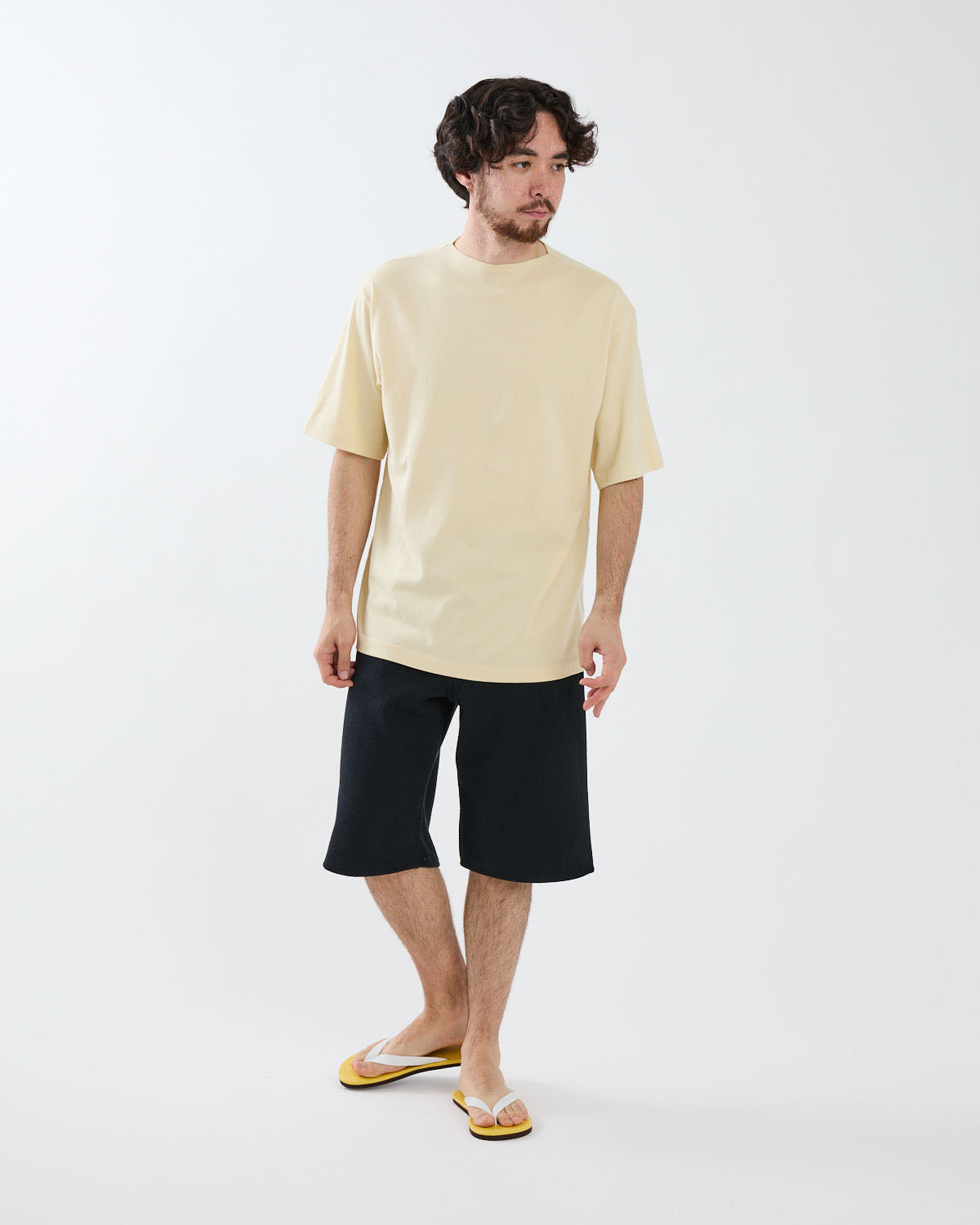 SILK NEP DENIM 5P WIDE SHORTS
