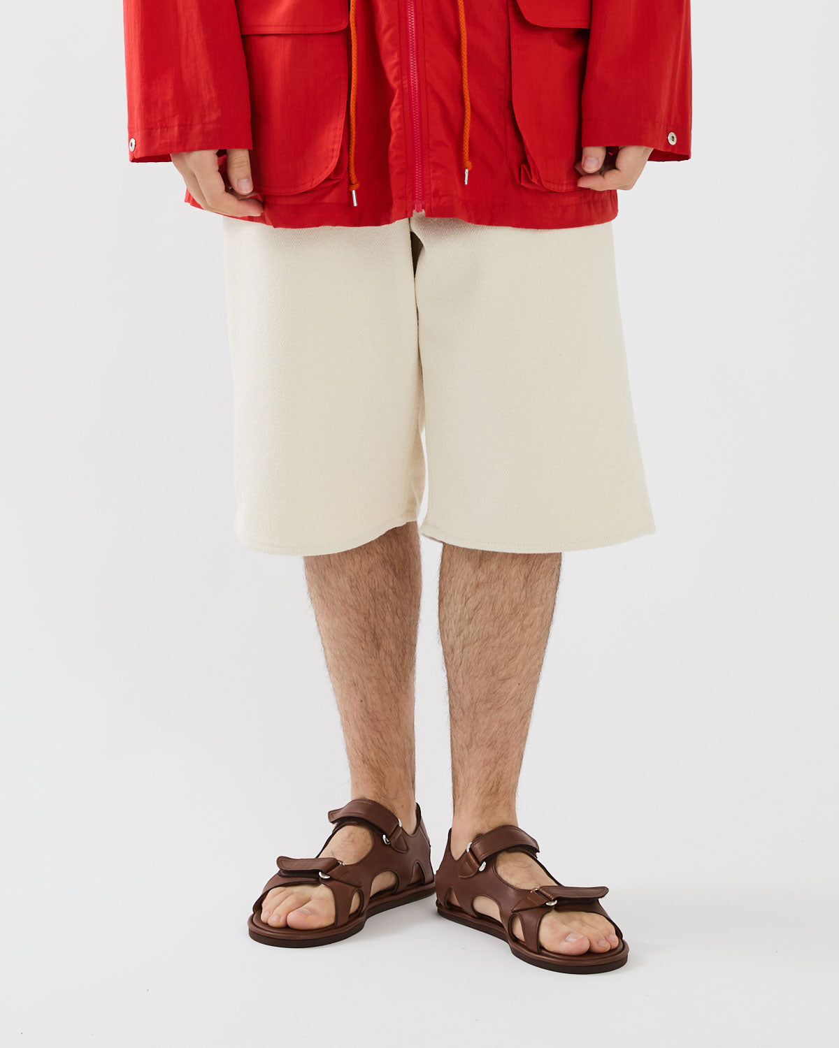 SILK NEP DENIM 5P WIDE SHORTS