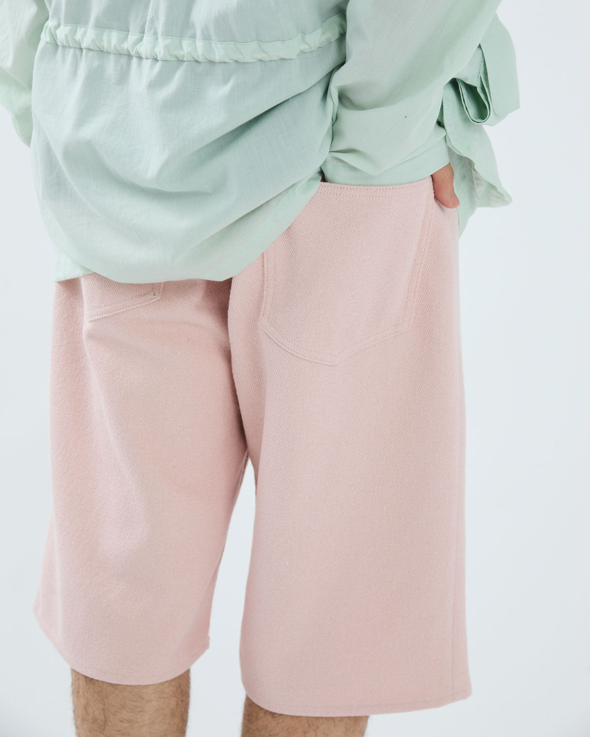SILK NEP DENIM 5P WIDE SHORTS