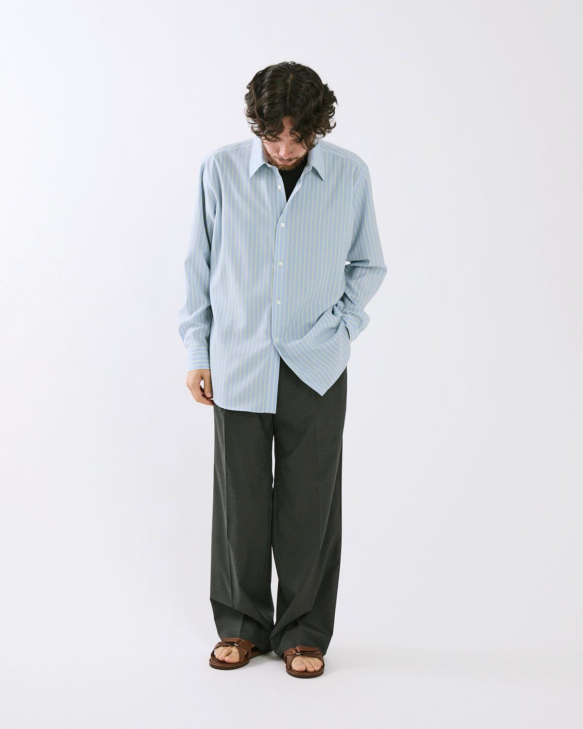 ULTRA FINE TROPICAL WOOL TWO-TUCK SLACKS
