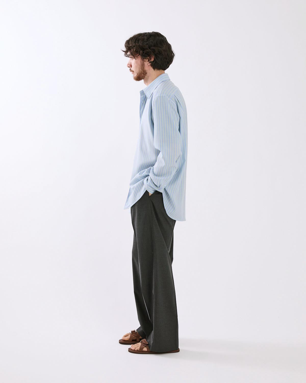 ULTRA FINE TROPICAL WOOL TWO-TUCK SLACKS