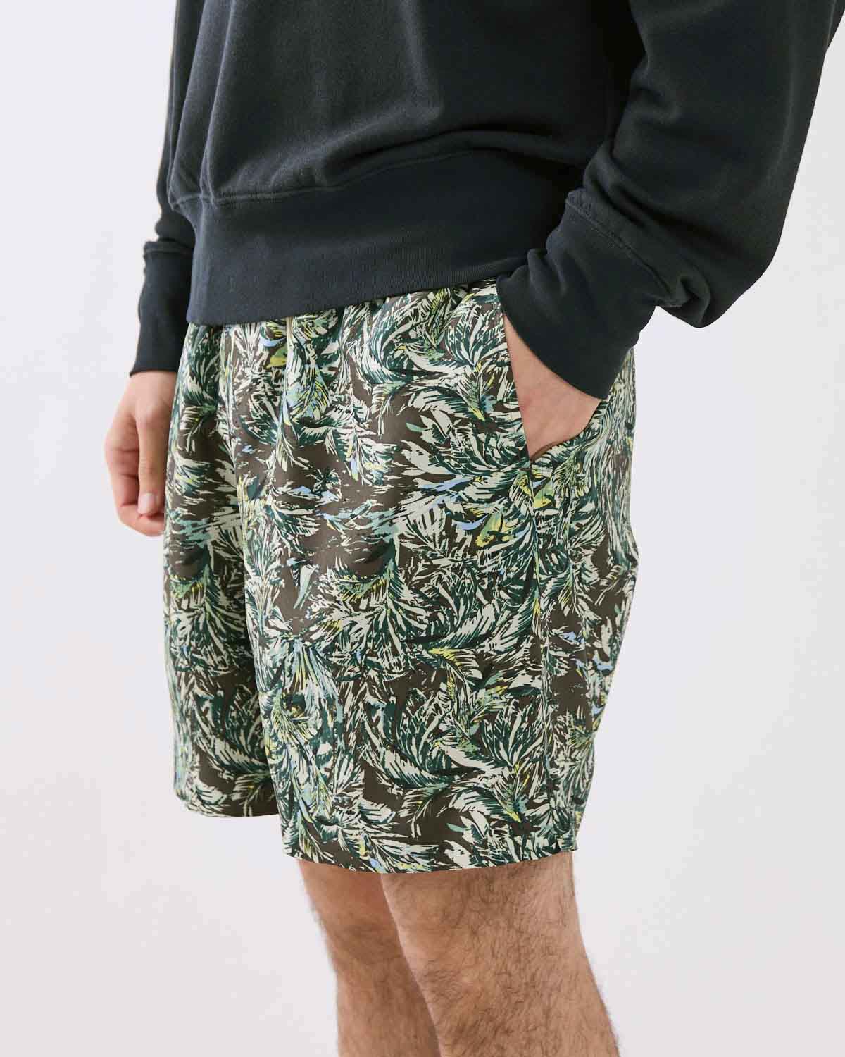 PRINTED AIRY SILK SHORTS