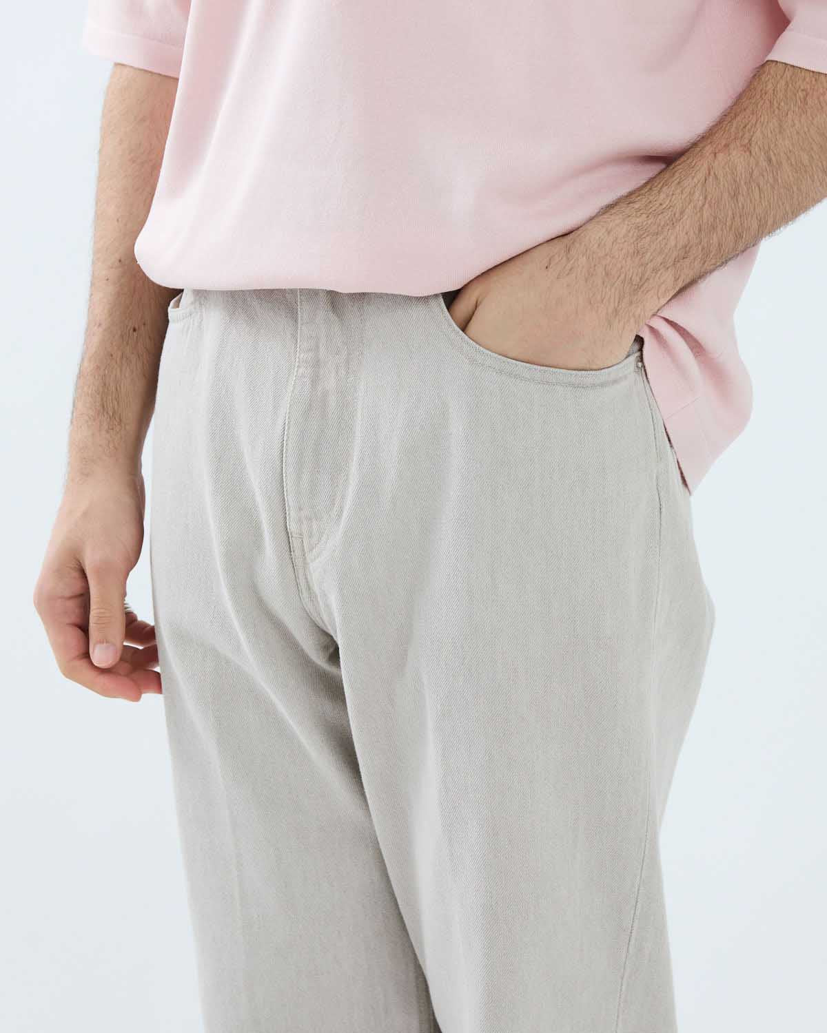 FADED HARD TWIST BROWN DENIM 5P PANTS