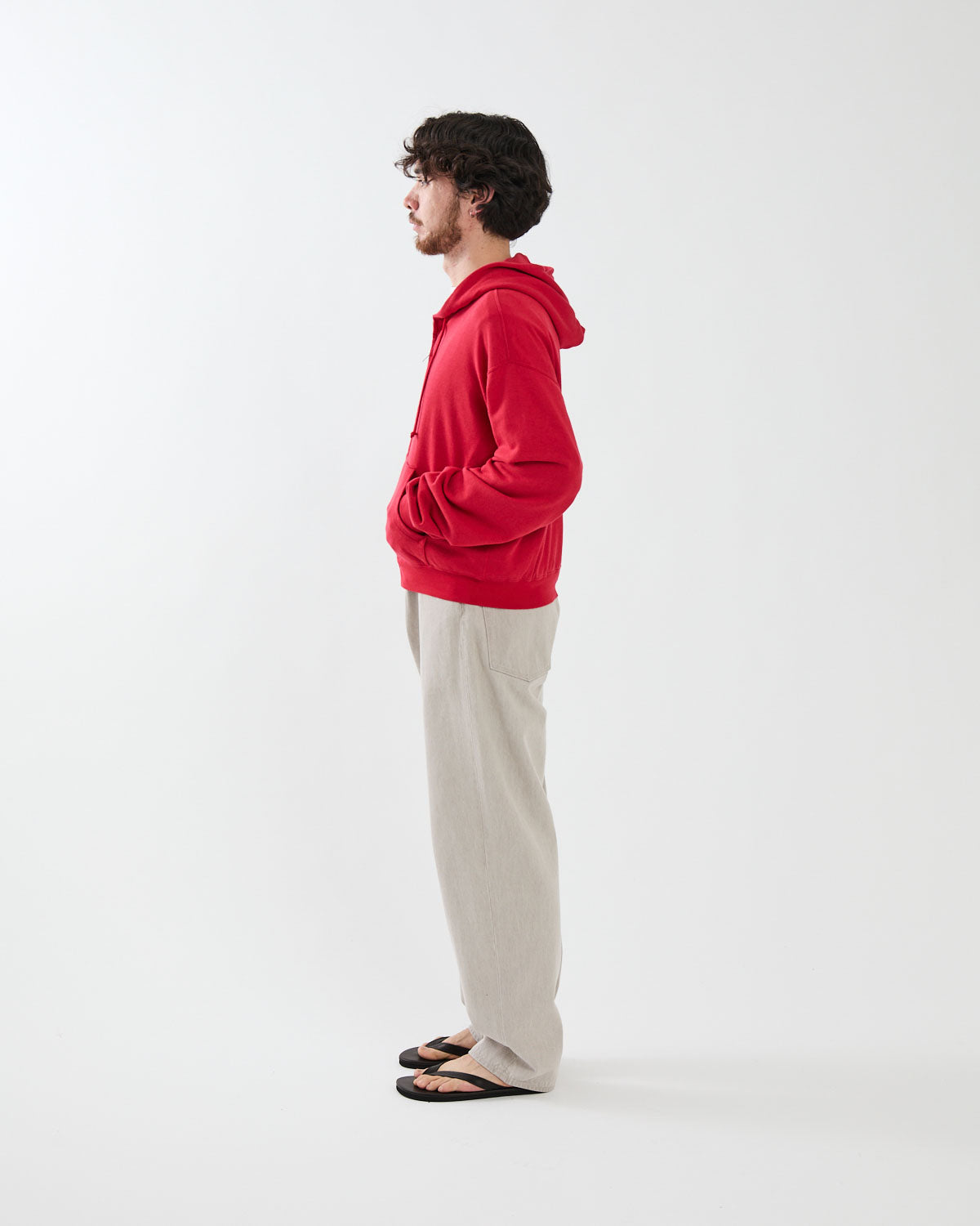 FADED HARD TWIST BROWN DENIM WIDE PANTS