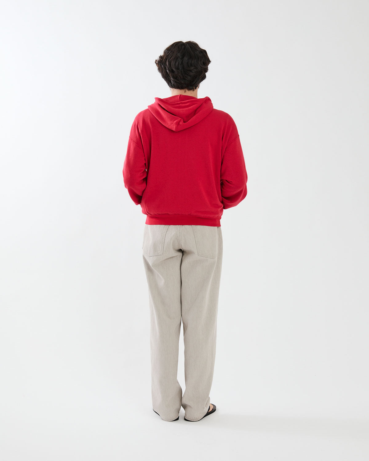 FADED HARD TWIST BROWN DENIM WIDE PANTS