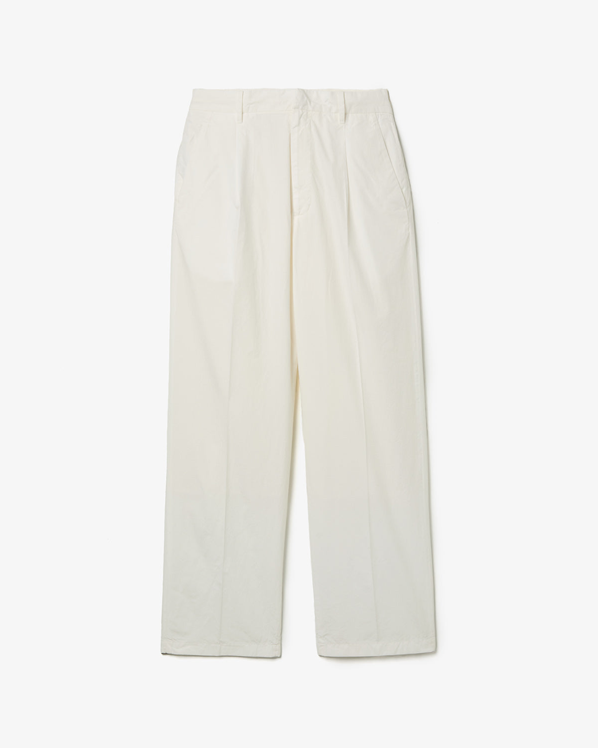 GARMENT-DYED FINX SHUTTLE WEATHER ONE-TUCK SLACKS